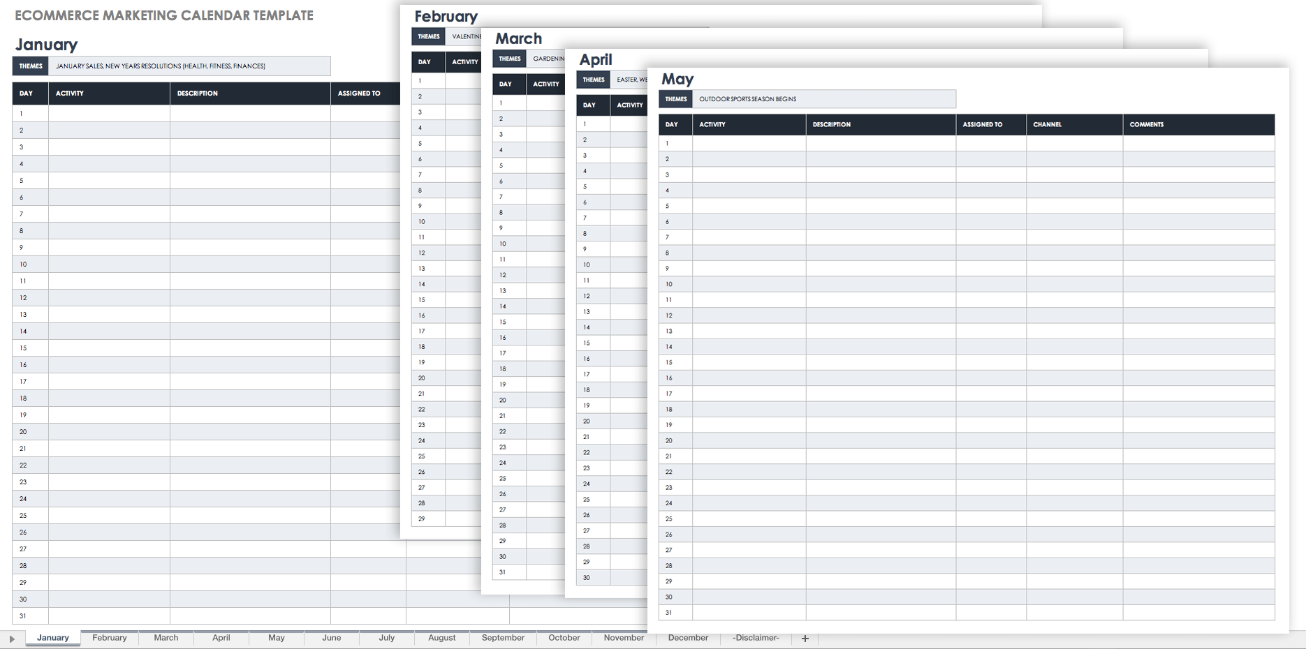 9 шаблонов маркетингового календаря Excel бесплатно - Smartsheet