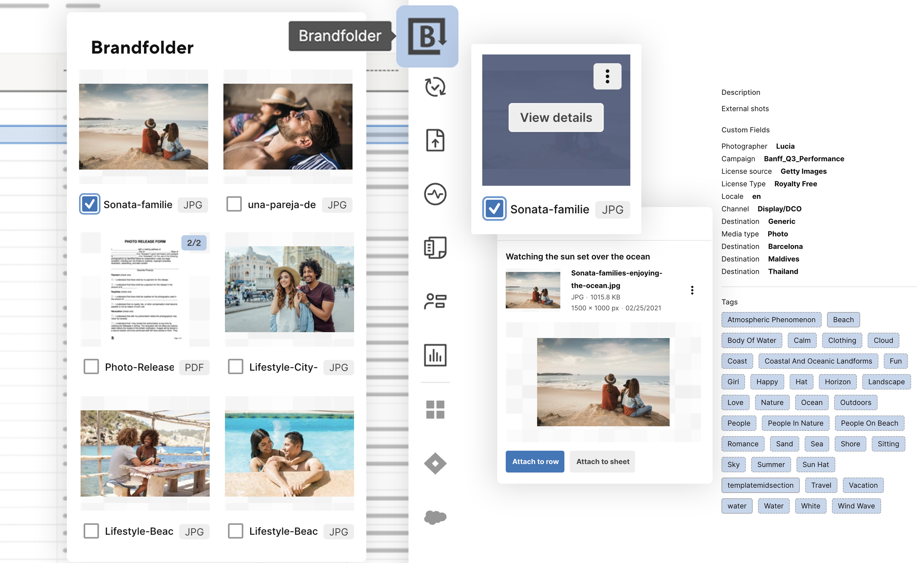 Grid view of Brandfolder available in Smartsheet