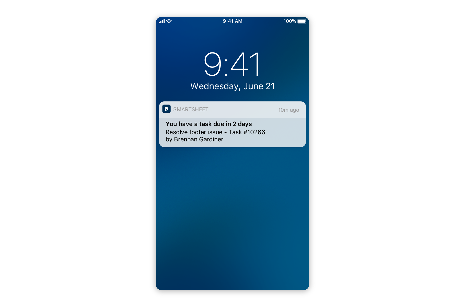 Smartsheet Mobile push notifications