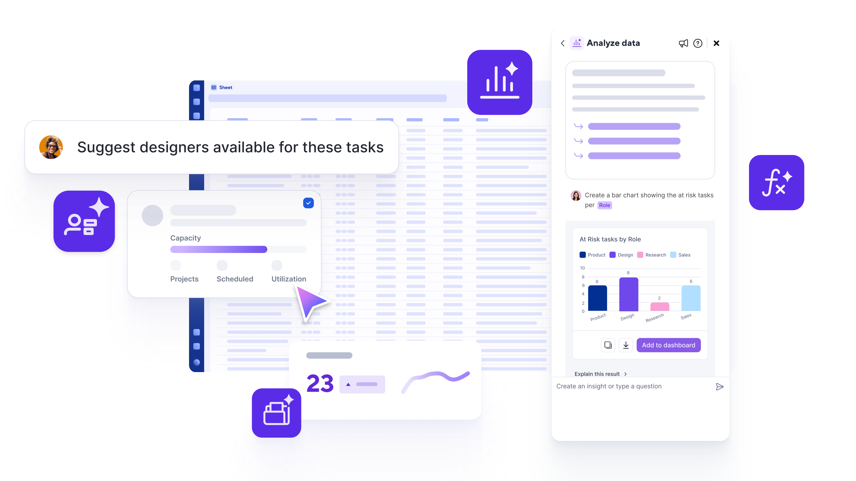 Smartsheet AI product screen
