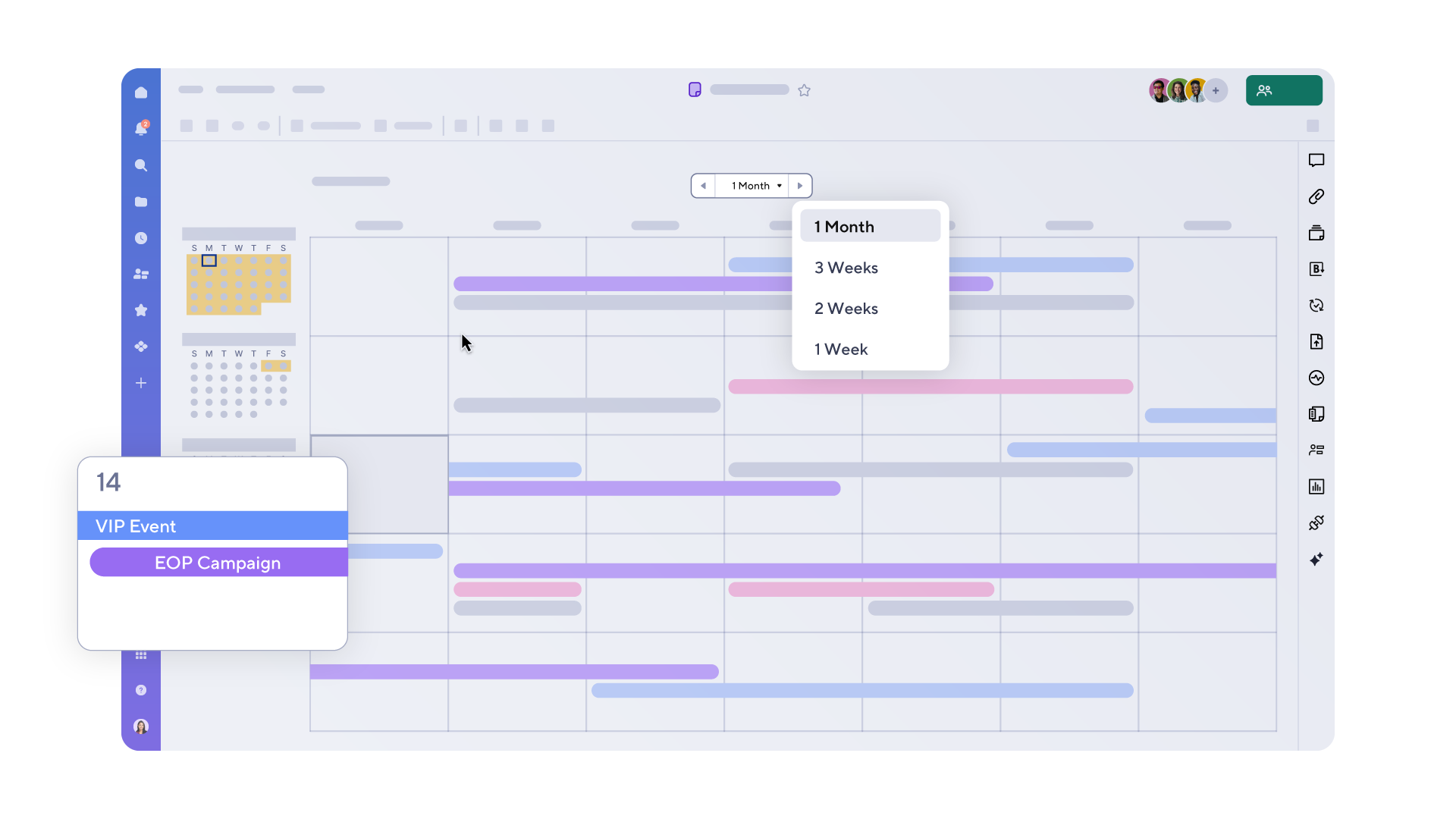 Calendar view in smartsheet