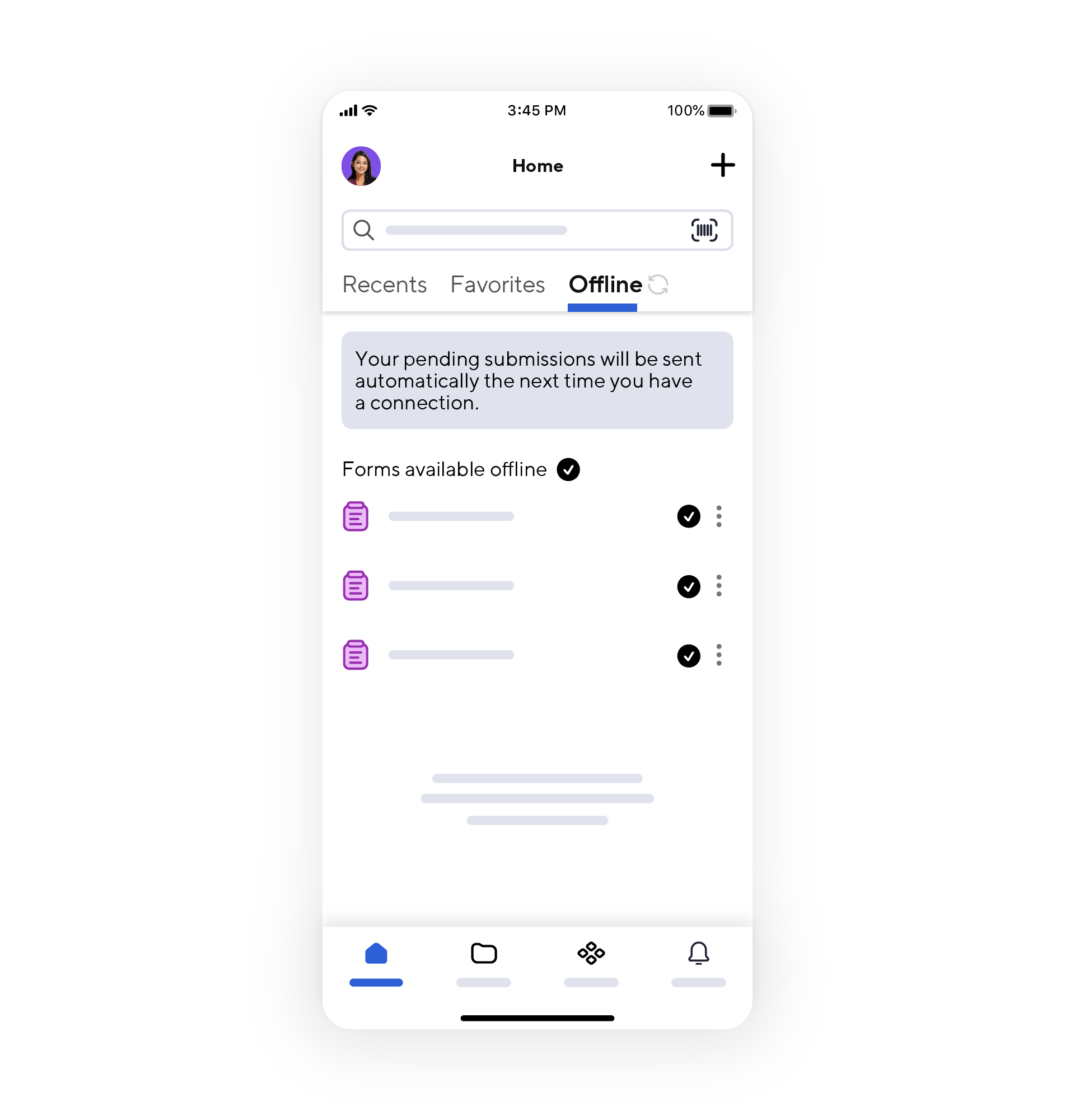 Smartsheet form on mobile app