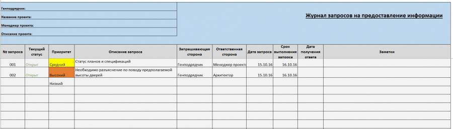 Шаблоны управления строительными работами в excel